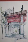 Edna Lumb (1931–1992). Holborn Viaduct. Lithograph marked 'A.P' (artist's proof). Framed and glazed.