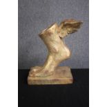 A modern winged foot in the style of Michael Alfano. Resin. Twentieth century. H.40 W.30 D.18cm.