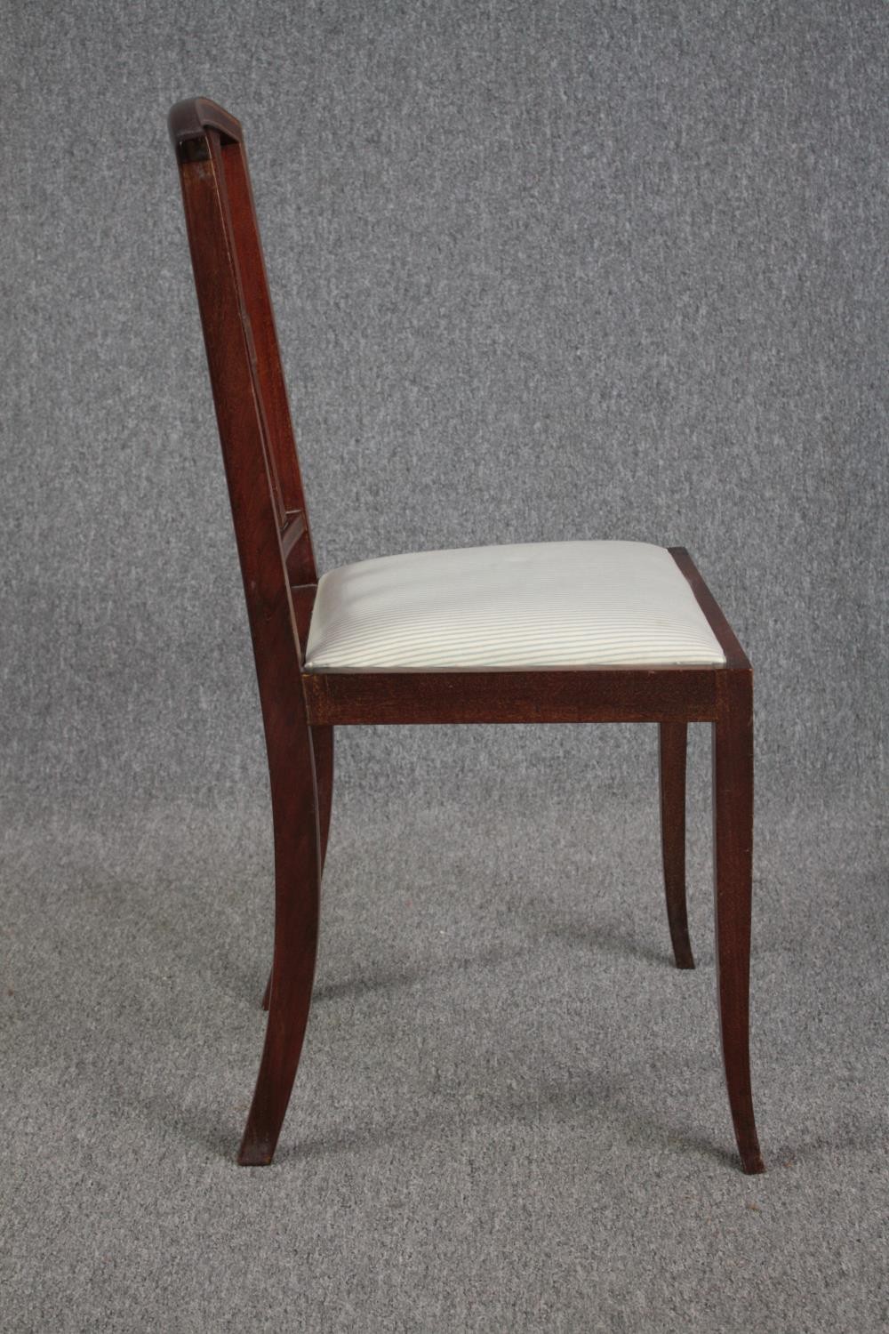 Dining chair, Edwardian mahogany with satinwood inlay. - Image 3 of 5
