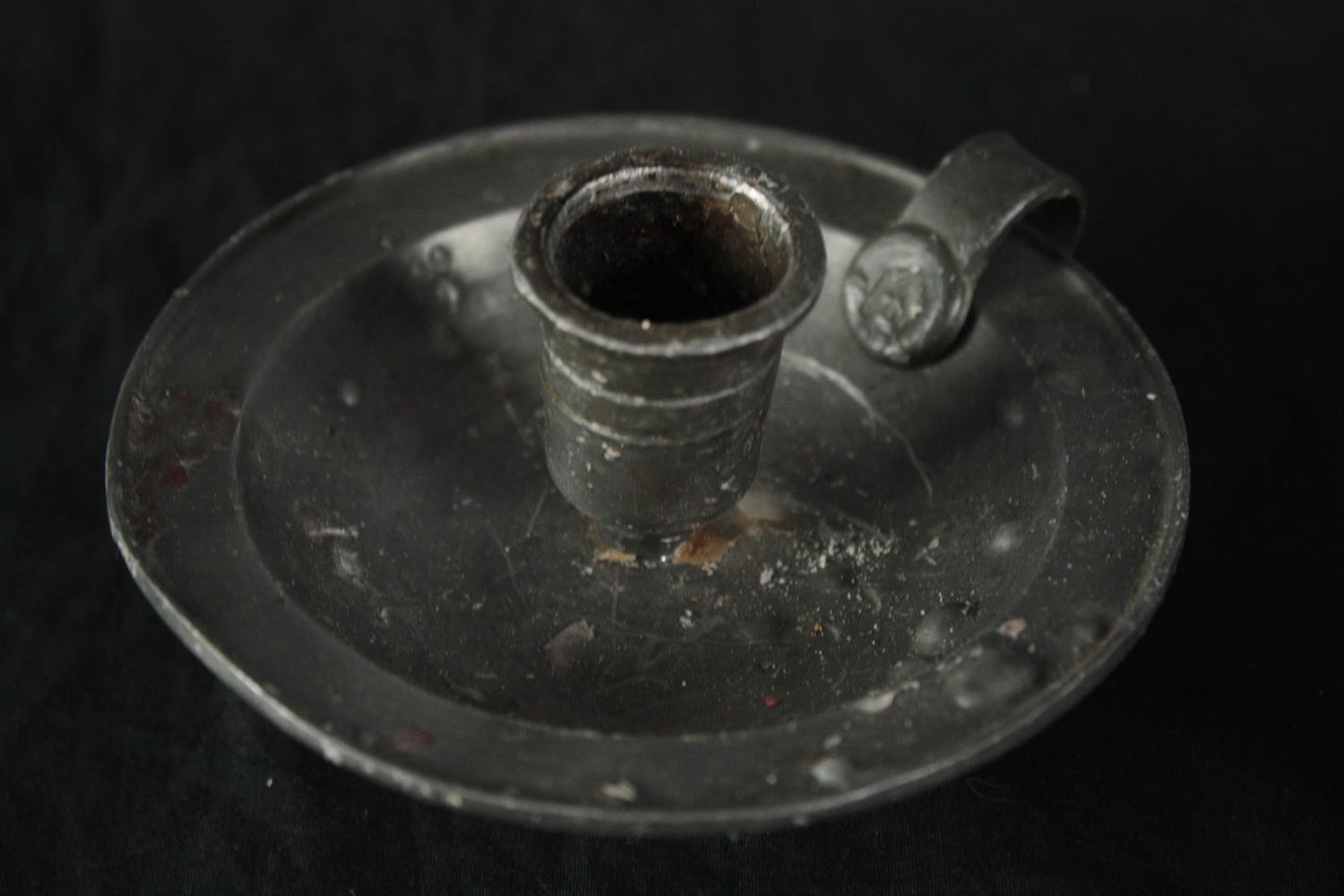 A collection of various candleholders. Three matching pairs. Pewter and metal. H.28cm. (largest) - Image 5 of 5