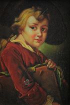 Oil painting on panel. Portrait of a boy. In modern gilt decorated frame. Unsigned. H.35 W.30cm.