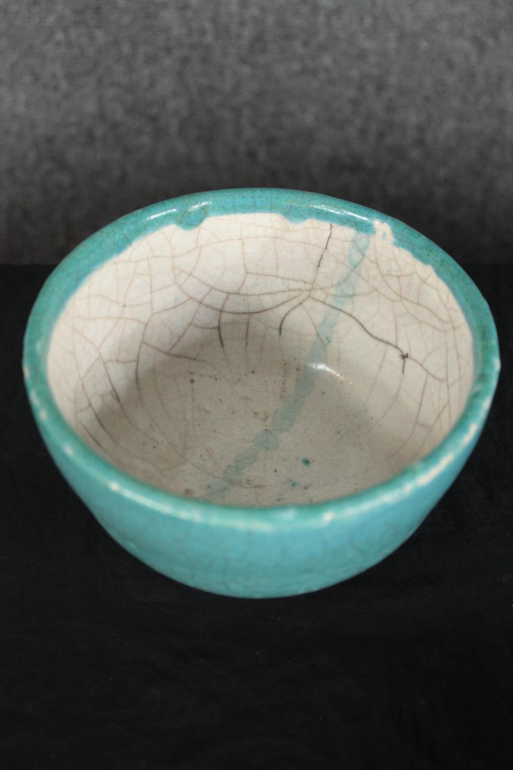 A collection of seven glazed bowls in a greenish teal. Dia.23cm. (largest) - Image 2 of 4