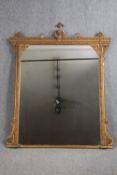 Overmantel mirror. 19th century giltwood and gesso. H.94 W.61cm.