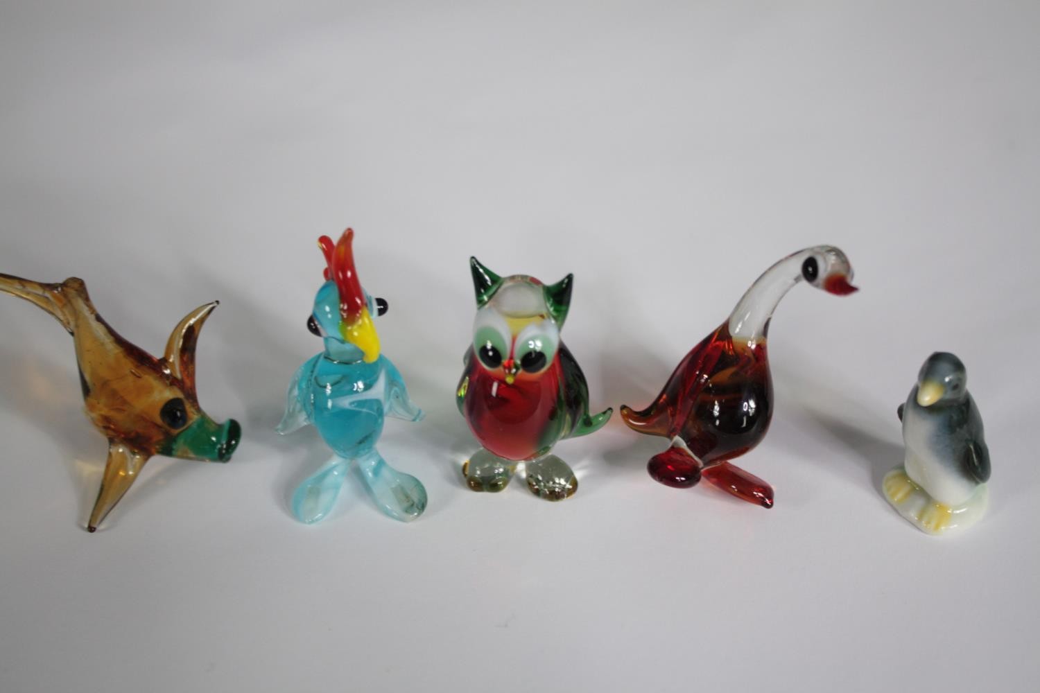 A selection of five glass animals. H.10cm. (tin) - Image 2 of 6