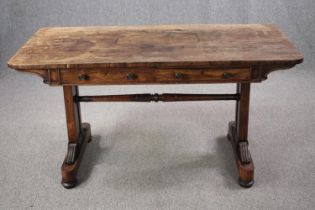 Library table, Regency rosewood. H.72 W.138 D.65cm.