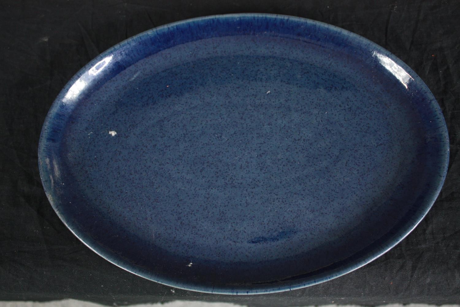 A collection of five bowls and three plates in various glazes, some signed on the base. H.32 W.23cm. - Image 7 of 9