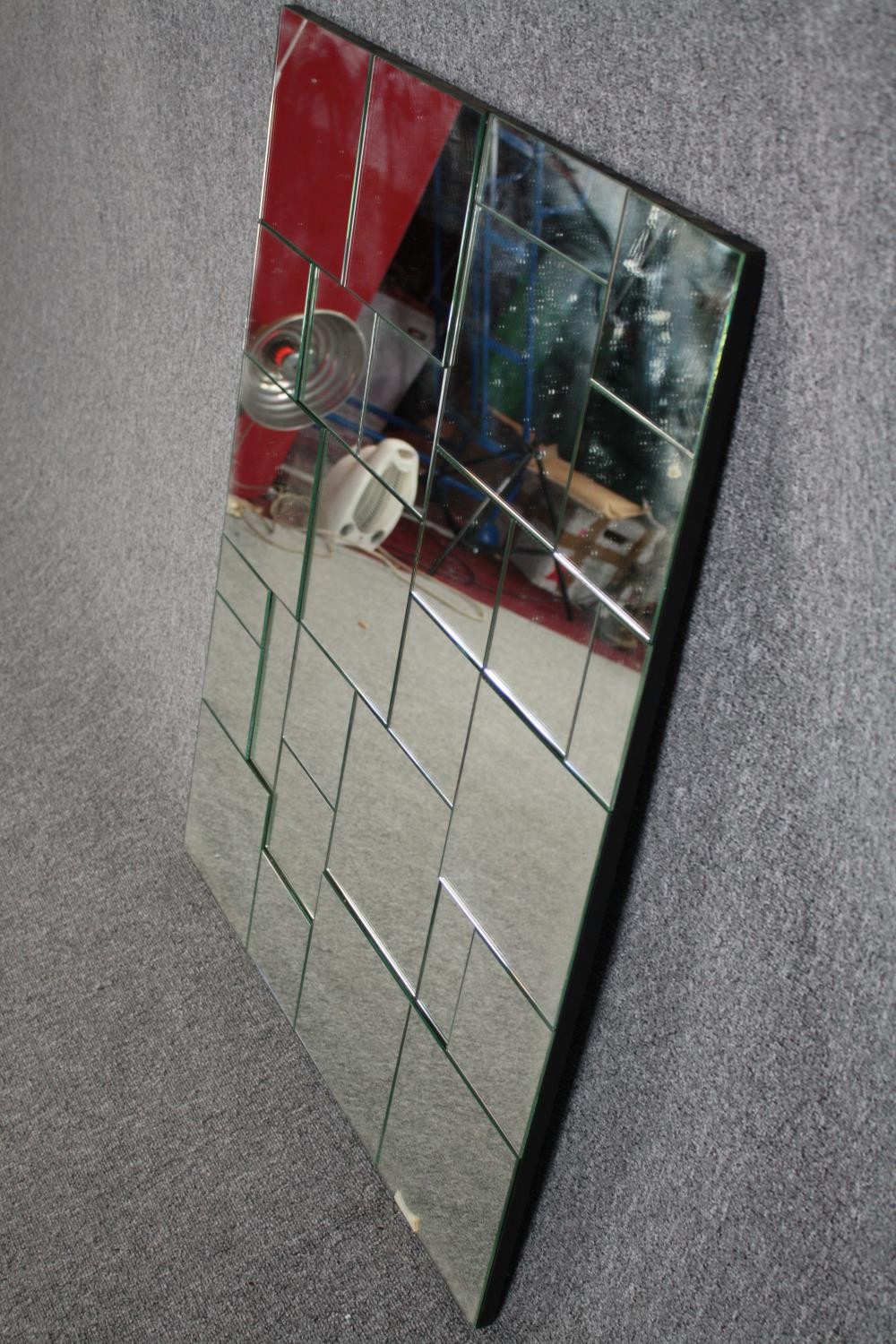 Wall mirror, contemporary glazed in geometric sections. H.99 W.77cm. - Image 2 of 4