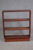 A vintage open bookcase along with a small side table. H.94 W.81 D.19cm.