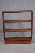 A vintage open bookcase along with a small side table. H.94 W.81 D.19cm.