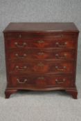 Chest of drawers, Georgian style flame mahogany. H.78 W.78 D.47cm.