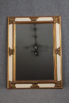 A large contemporary 19th century continental style wall mirror in gilt and painted frame. H.116 W.