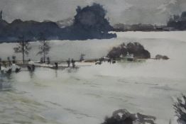 Sir Anthony Baruh Lousada (British. 1907 1994). Watercolour titled 'Chiswick Reach' and dated on the