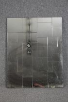 Wall mirror, contemporary glazed in geometric sections. H.99 W.77cm.