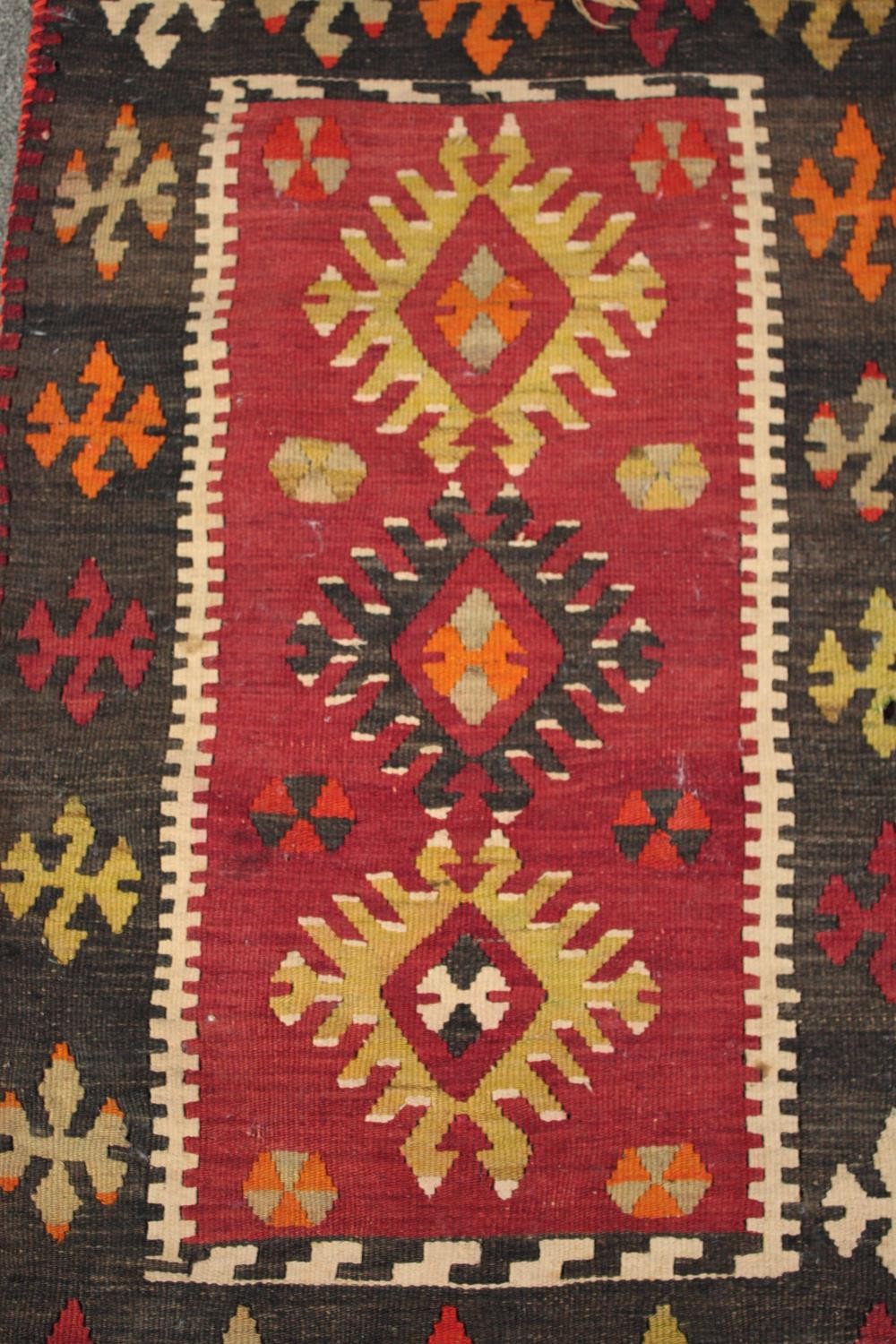 An Eastern rug along with a Kelim runner. L.137 W.60cm. (largest) - Image 4 of 8