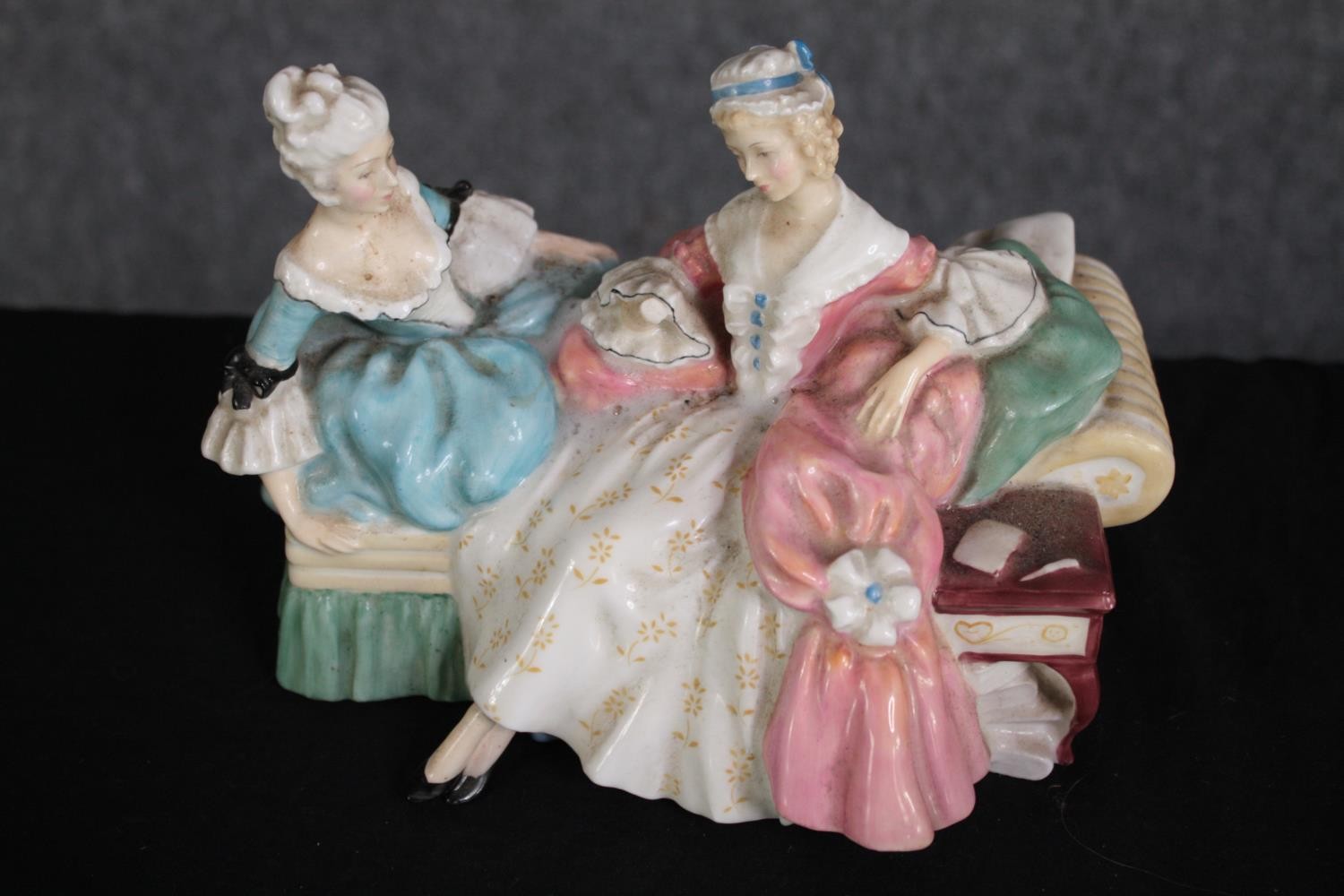 A mixed collection. A Yardley soap dish with porcelain figures and lidded glass bottle, decorative - Image 4 of 10