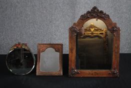 A miscellaneous collection of three vintage mirrors. H.47 W.34cm. (largest)
