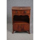 A Georgian style cabinet and a mahogany occasional table. H.76 W.54 D.33cm.