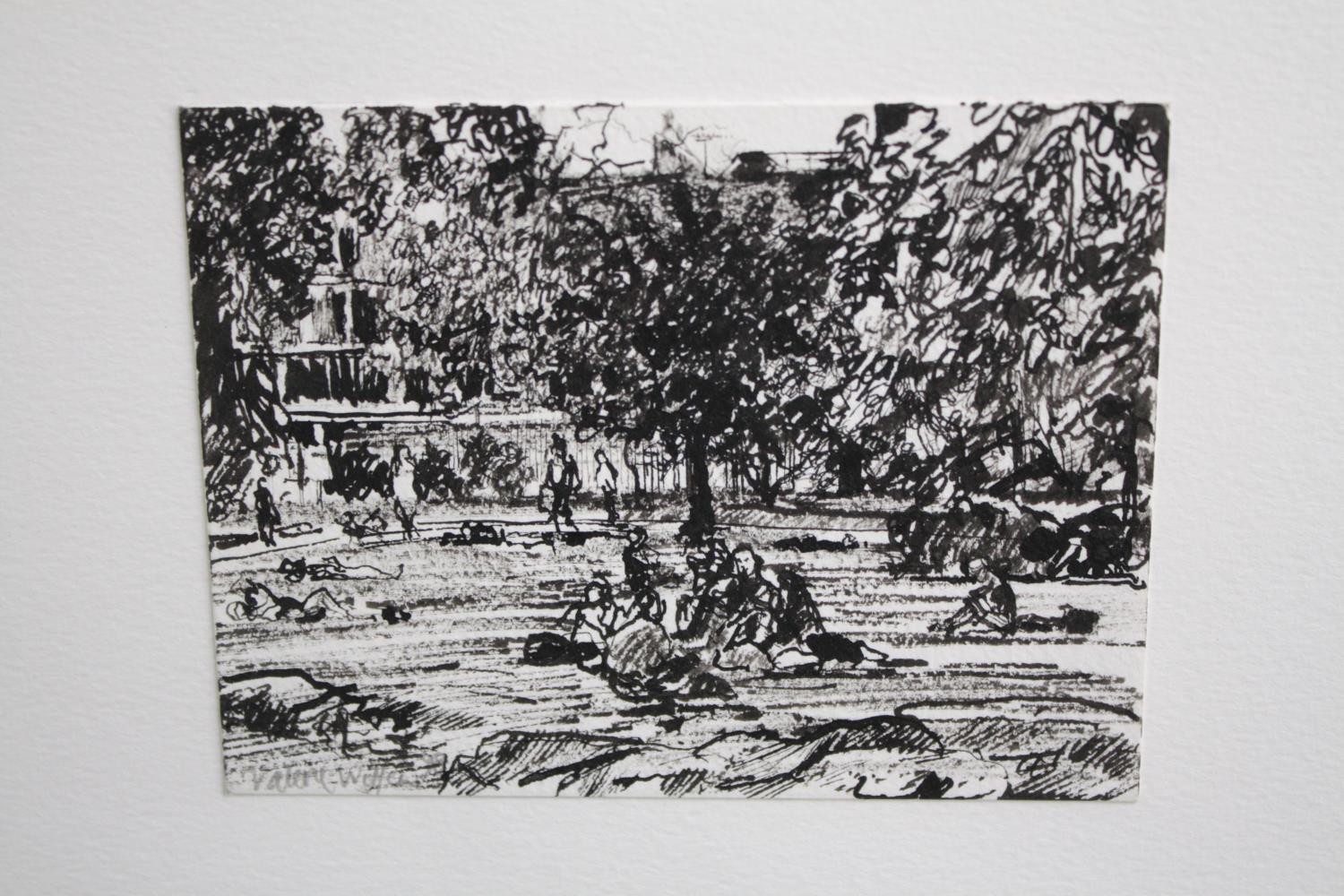 Valerie Wiffen ARCA (British b.1943). 'Chinese ink on rag (paper)'. Titled 'Hot Afternoon'. Framed - Image 3 of 6