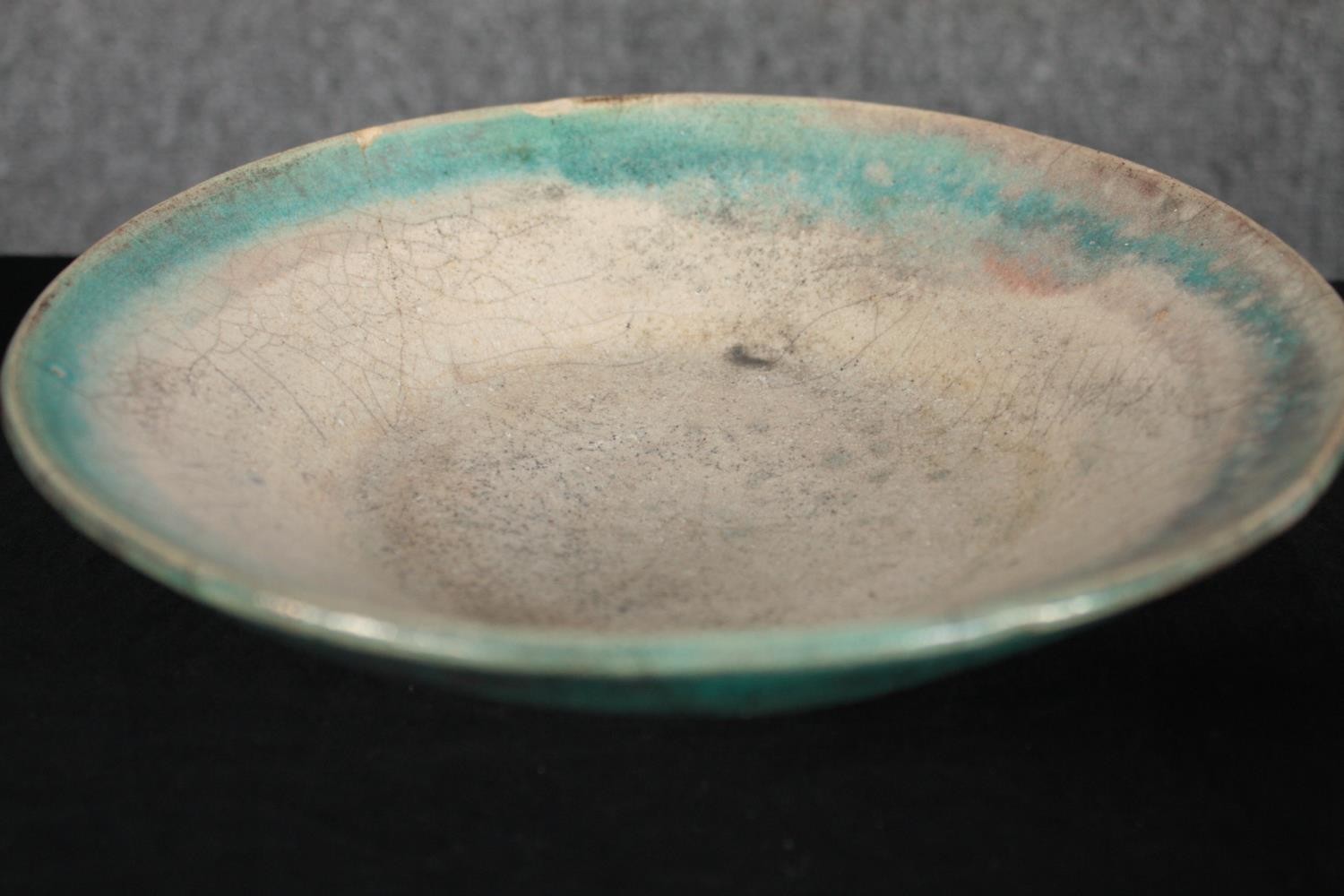 A collection of seven glazed bowls in a greenish teal. Dia.23cm. (largest) - Image 3 of 4