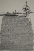 Michael Foreman OBE (British. 1938). Ink on paper. Landscape. Signed lower right. Framed and glazed.