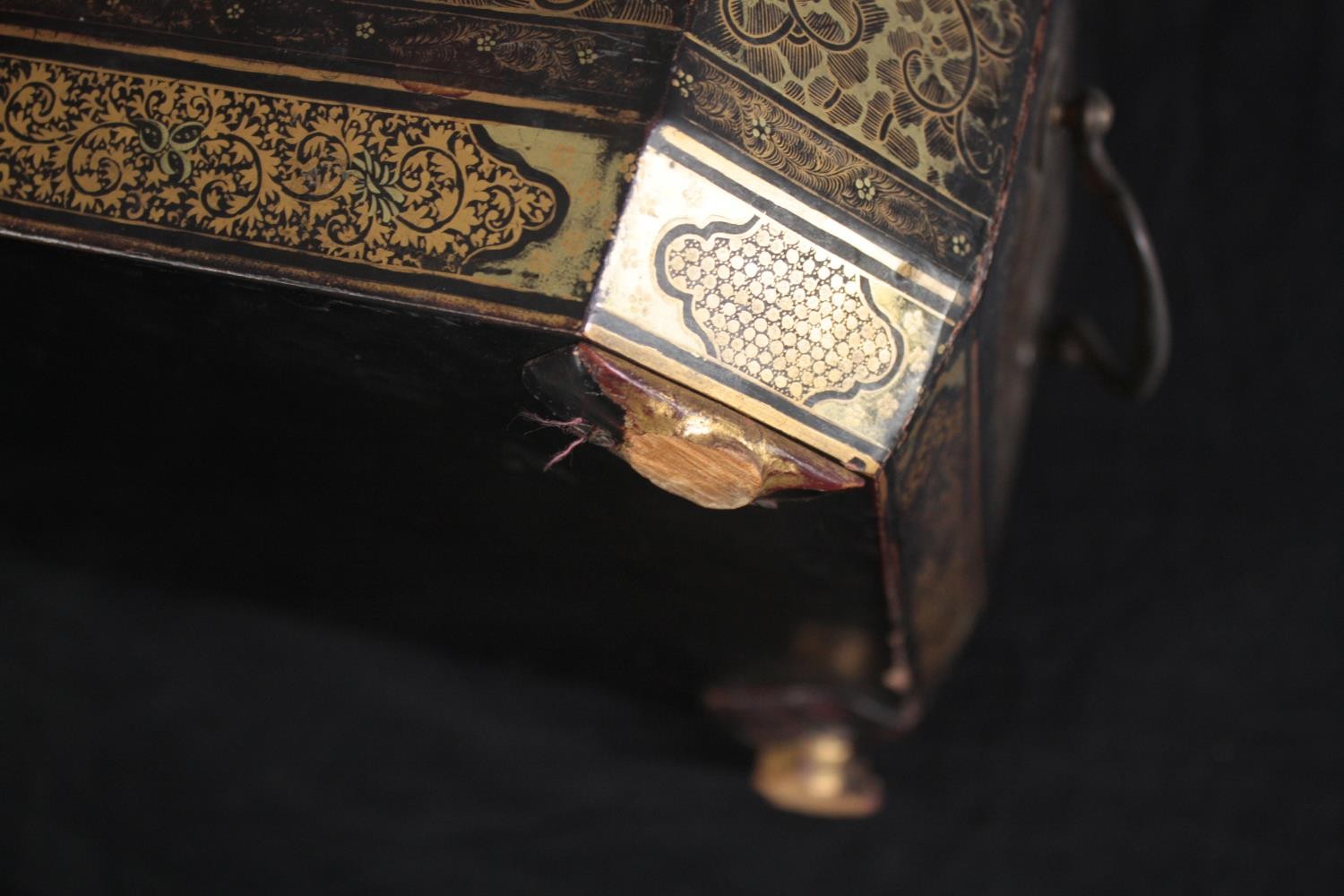 Tea caddy, Regency mahogany and satinwood inlaid and an early 19th century gilt and papier mache - Image 13 of 13
