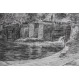 Valerie Wiffen ARCA (British b.1943). Pencil on paper. Regent’s Canal in Islington. Framed and