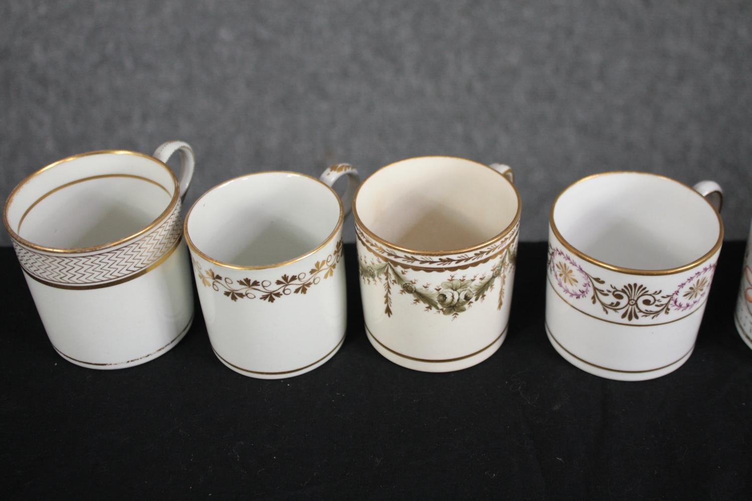 A large collection of twenty 19th century coffee cannisters with hand painted floral and foliate - Image 4 of 9