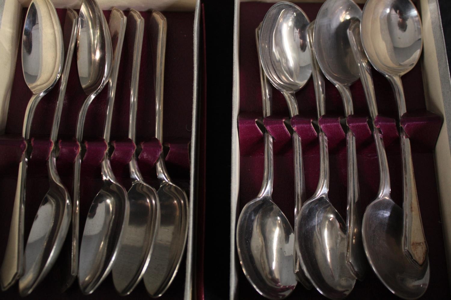 A large collection of Mappin and Webb silver plated cutlery. Housed in their original boxes. - Image 2 of 10