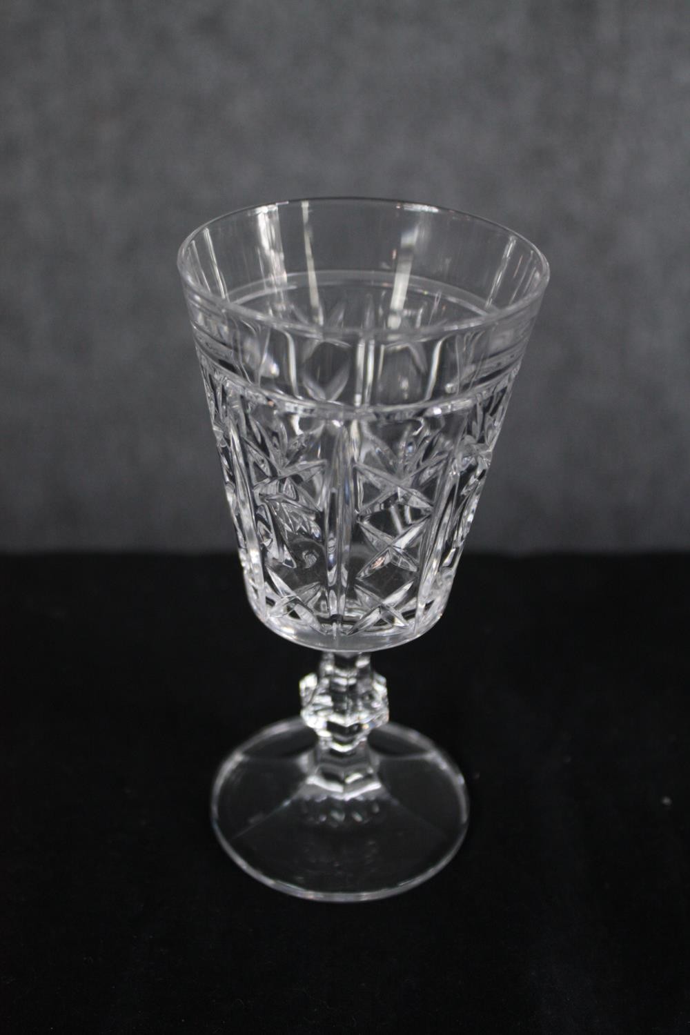 Six sherry glasses and and two jugs. H.16cm. (largest) - Image 2 of 4