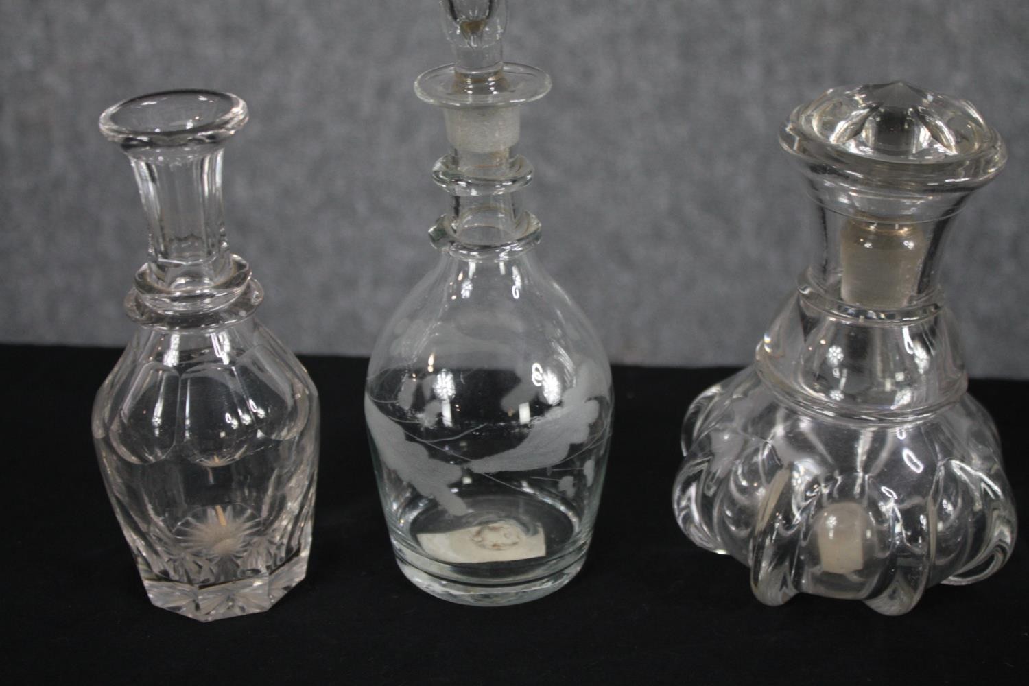 A assortment of 19th century glassware including decanters with their stoppers, glasses, rummers and - Image 3 of 6