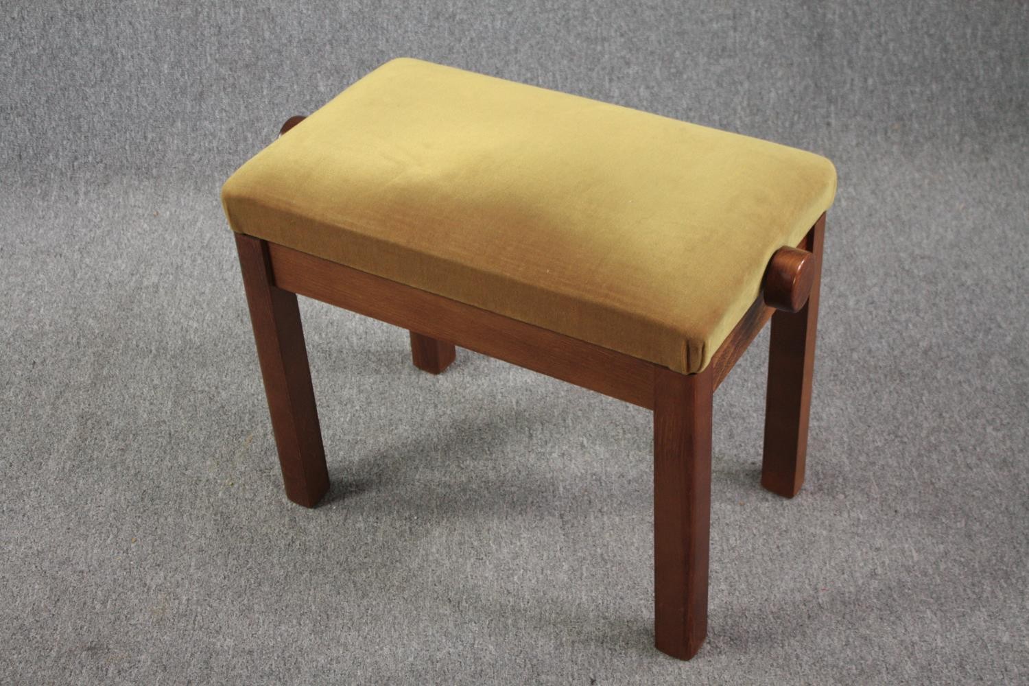 Piano stool, contemporary with adjustable seat. H.50 W.66 D.35cm. - Image 2 of 6