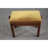 Piano stool, contemporary with adjustable seat. H.50 W.66 D.35cm.