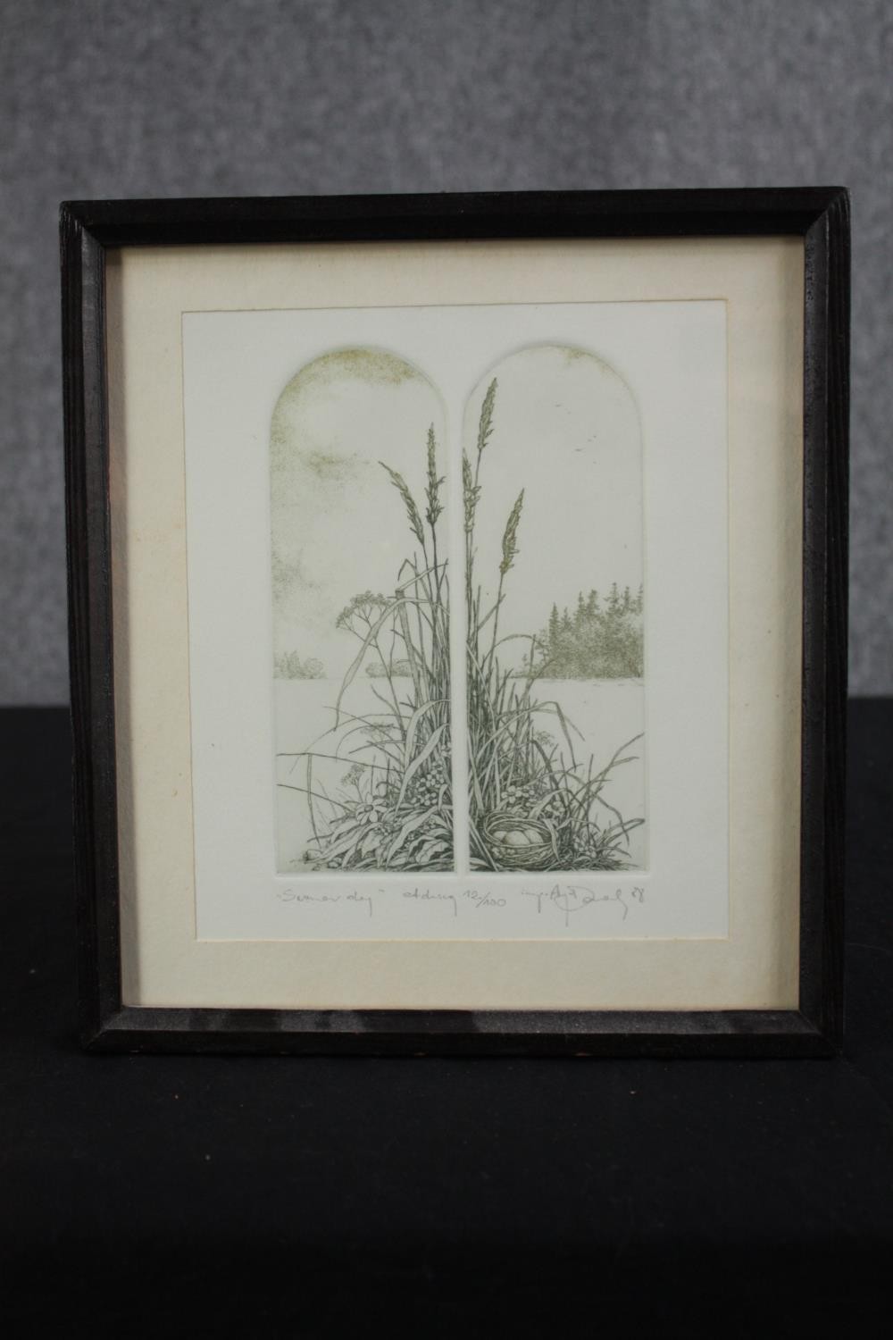 Etching titled 'Summer Day'. From a signed and numbered edition of 100 copies. Signed - Image 2 of 4