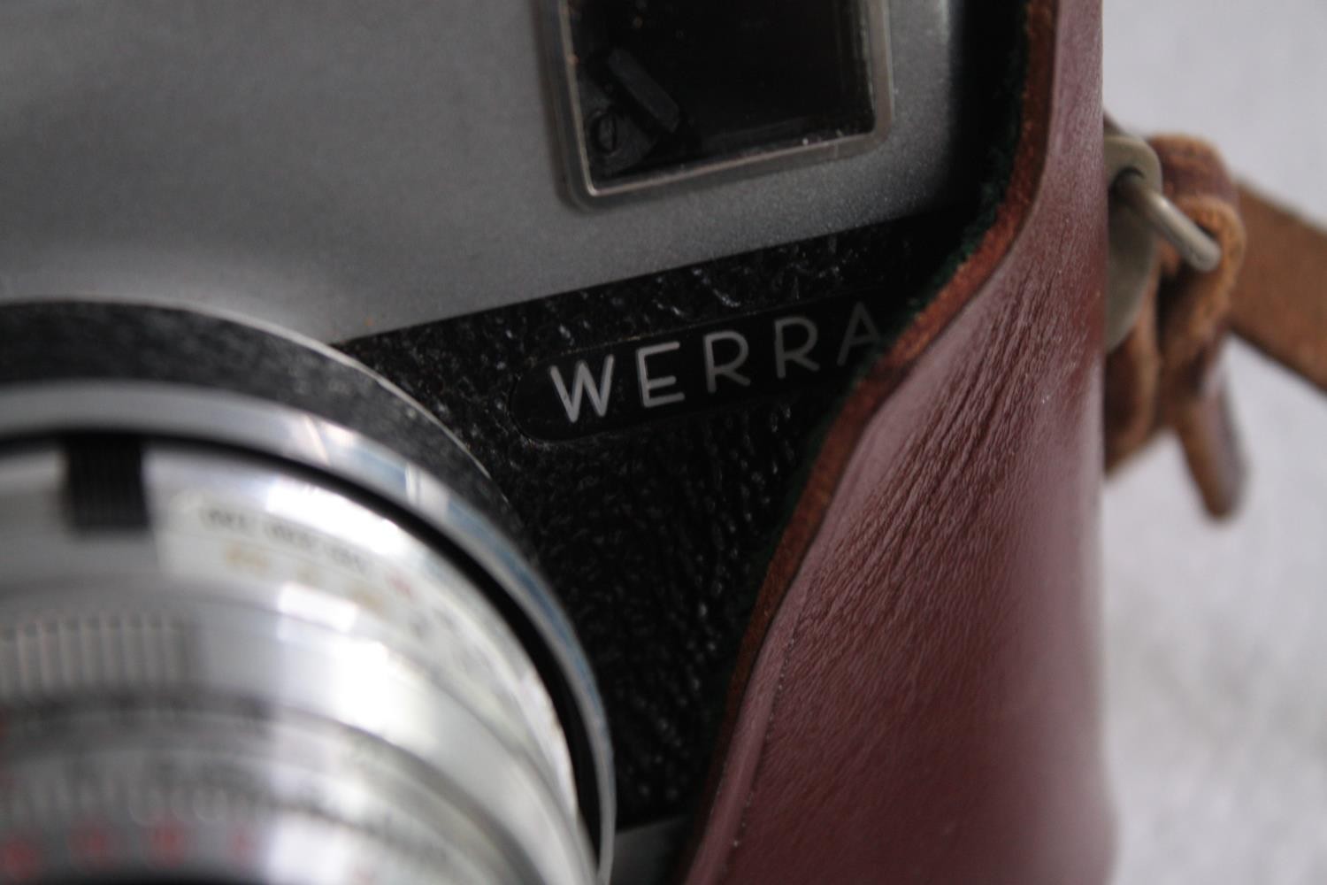 A Werra Camera, monocular and opera glasses. A cased collection. H.14 W.10cm. (largest) - Image 5 of 5