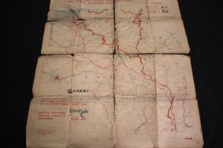 A fascinating trench or situation map detailing the allied advance from the 30th July to 5th