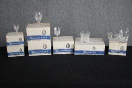 A collection of Waterford crystal glasses, boxed. A set of Alana tumblers, two sets of Coleen