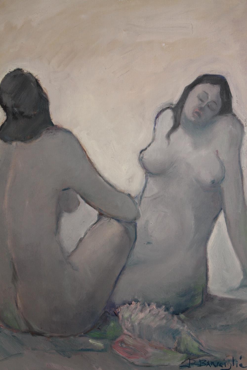 Raffaele Barsciglie (Italian. 1913-1994). Oil painting 0n canvas. Nudes. Signed lower right.