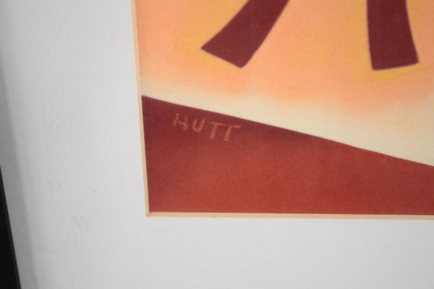 Print. Signed 'Hutt' in the plate. Framed and glazed. H.59 W.43cm. - Image 3 of 4