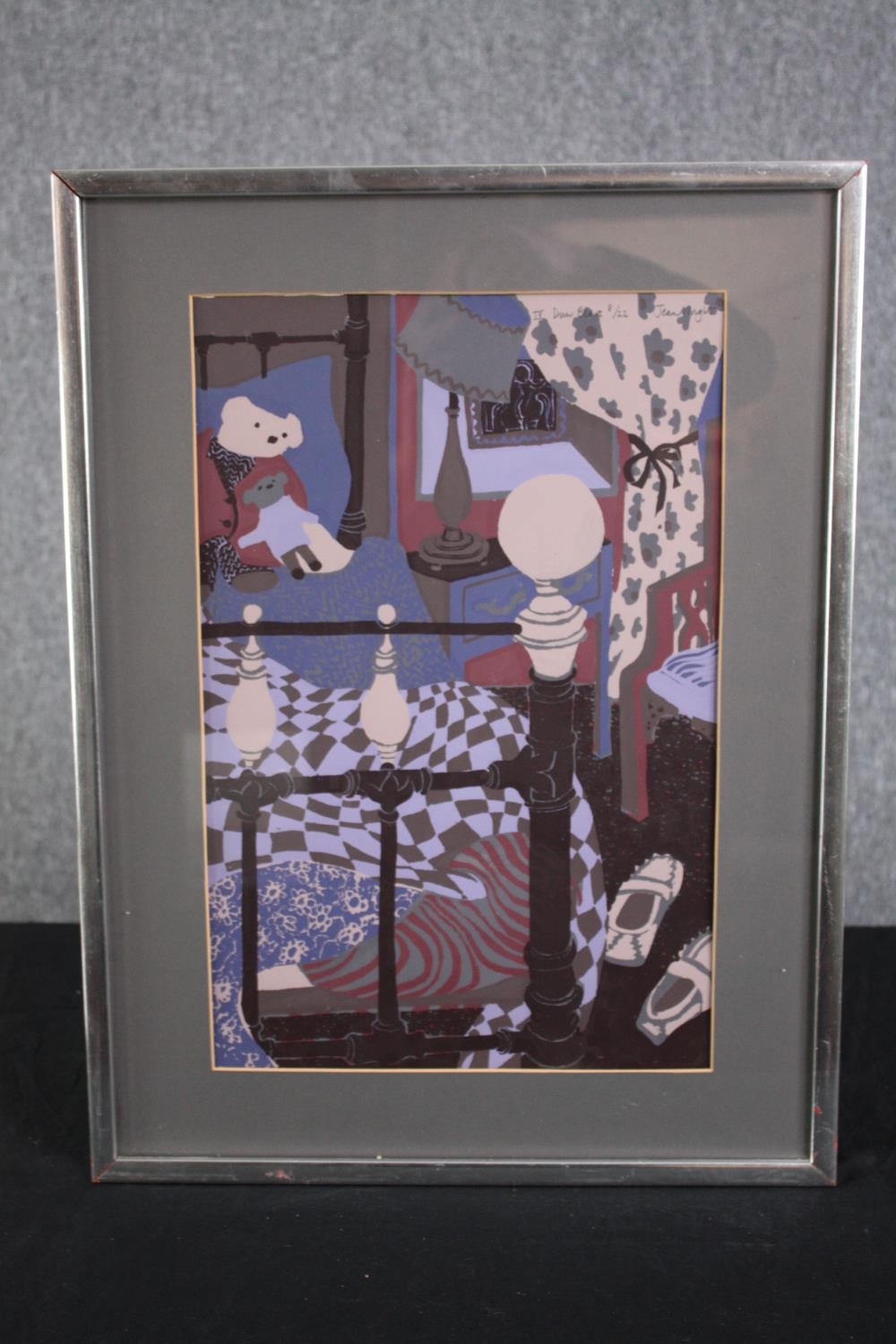 Jean Wright. Print titled 'Dun Bears'. Signed. Numbered 8/22. Framed and glazed. H.57 W.43cm. - Image 2 of 4