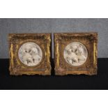 After Edward William Wyon (British. 1811-1885). A pair of composite marble relief plaques. 'The