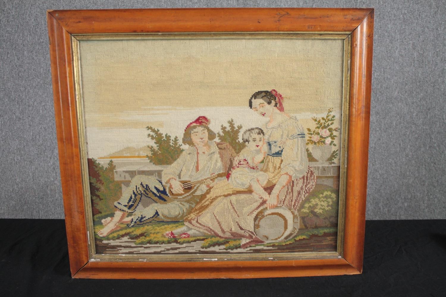 Victorian needlework embroidery. A framed sample panel. H.60 W.68cm. - Image 2 of 3