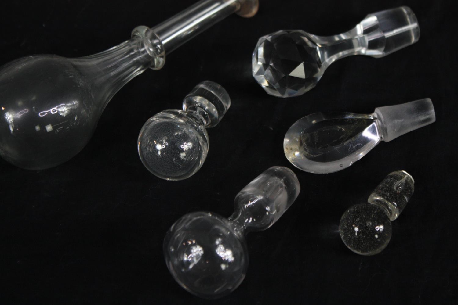 A assortment of 19th century glassware including decanters with their stoppers, glasses, rummers and - Image 2 of 6