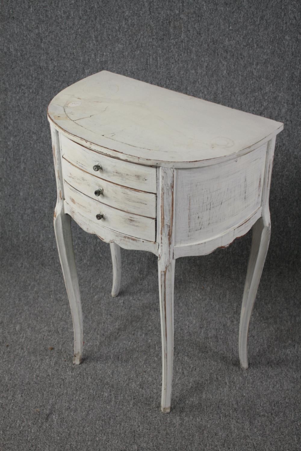 Bedside cabinets, Louis XV style distressed painted. H.72 W.48 D.30cm. - Image 4 of 6