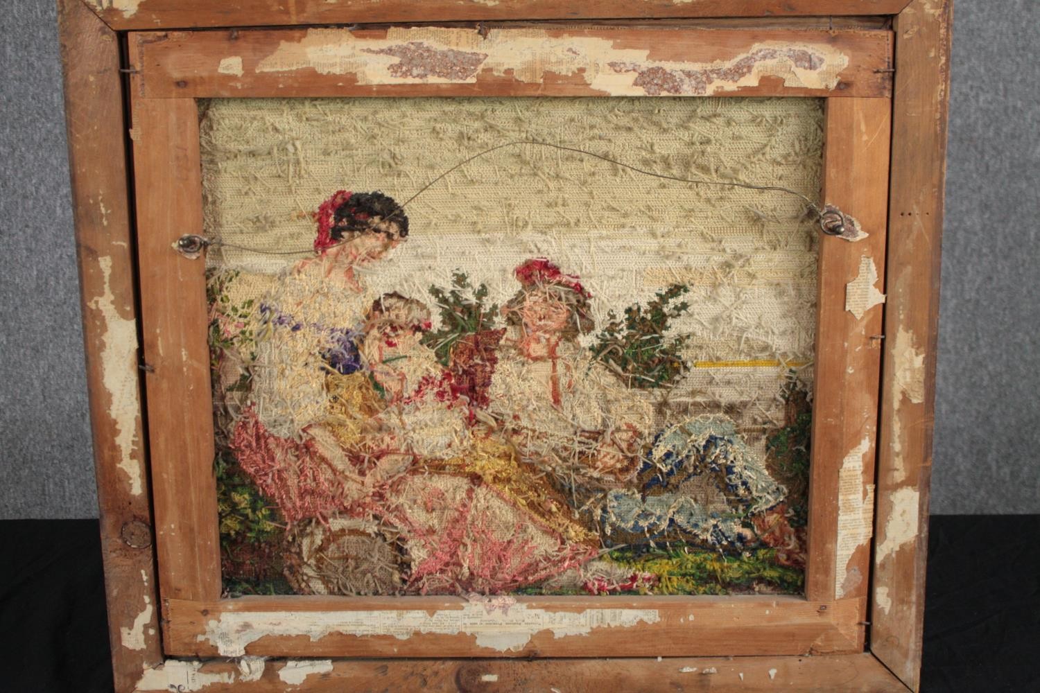Victorian needlework embroidery. A framed sample panel. H.60 W.68cm. - Image 3 of 3
