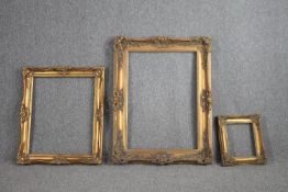 Three gilt frames. H.72 W.69cm. (largest)