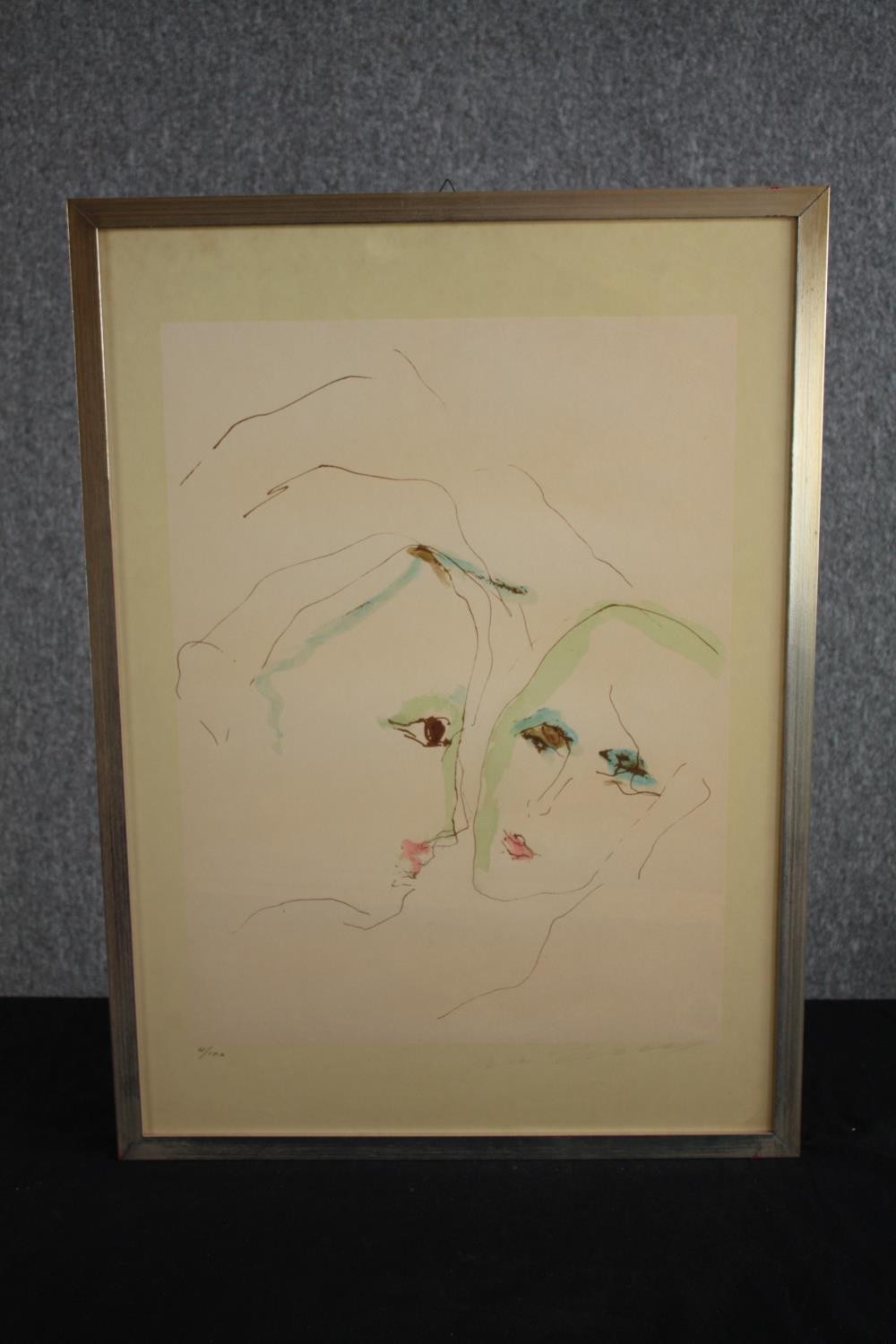 Lithograph. Indistinctly signed in pencil and numbered 60/100. Framed and glazed. H.72 W.53cm. - Image 2 of 5