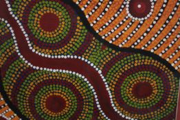 Aboriginal art. Unsigned. Framed and glazed. H.60 W.66cm.