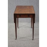 Pembroke table, late Georgian mahogany and satinwood crossbanded. H.72 W.98 D.75cm. (ext)