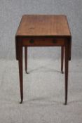 Pembroke table, late Georgian mahogany and satinwood crossbanded. H.72 W.98 D.75cm. (ext)