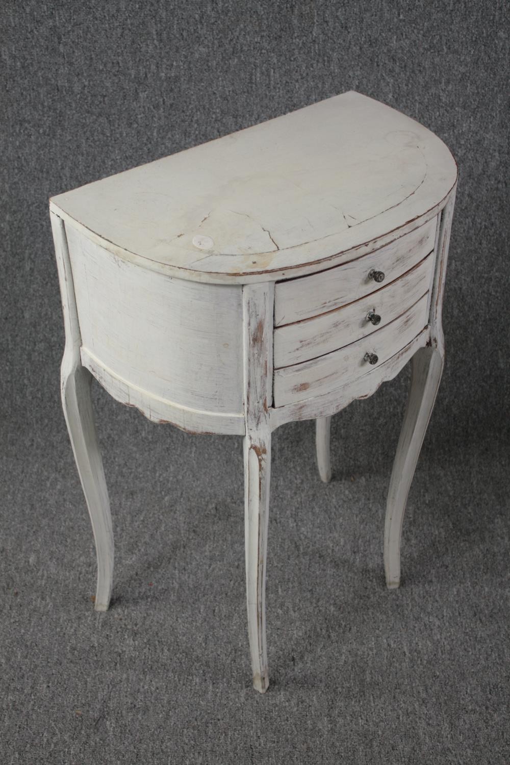 Bedside cabinets, Louis XV style distressed painted. H.72 W.48 D.30cm. - Image 3 of 6